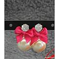 Cute earrings Pink Ribbon